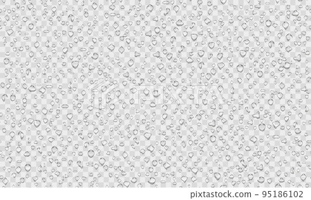 Realistic water drop transparent pattern on light background 95186102