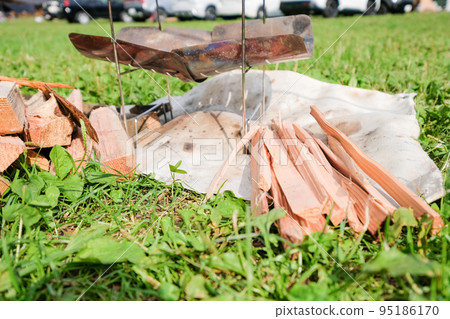 Lawn campsite and firewood for bonfire Lawn campsite and firewood for bonfire 95186170