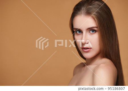profile of beautiful young woman with perfect skin 95186807