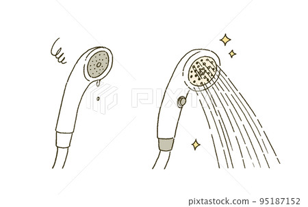 Illustration of changing the beauty shower head 95187152