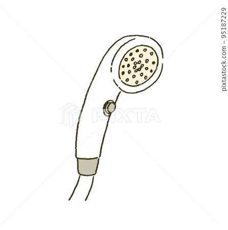 美容 一個昂貴的淋浴噴頭的插圖，既省水又具有美容效果 95187229