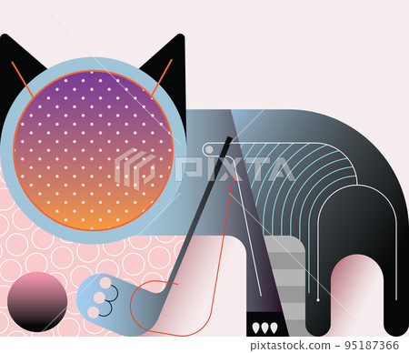 Cat Playing A Ball 95187366