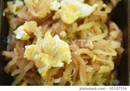 fried slice Chinese sweet pickled cabbage with egg on bowl 95187554