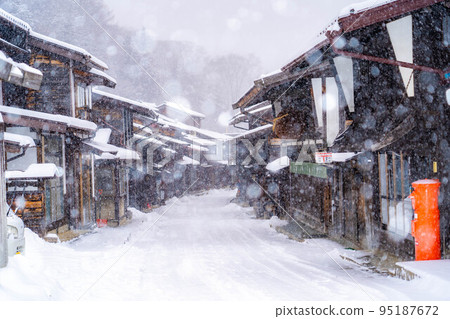 [雪資料]奈良井宿降雪[長野縣] 95187672