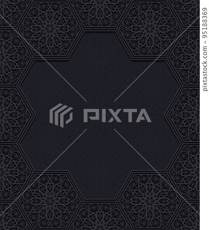 Decorative frame with traditional floral ornament. Vector illustration. 95188369