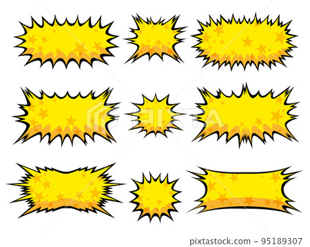 Speech bubble cartoon explosion star yellow Speech bubble cartoon explosion star yellow 95189307