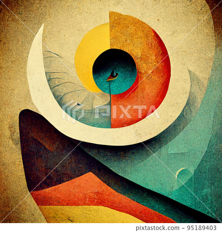 Abstract contemporary modern watercolor art. Minimalist illustration. 95189403