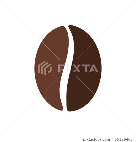 Single solid coffee bean icon 95189462