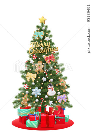 逼真的聖誕樹插圖 95189491