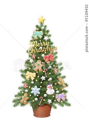 realistic christmas tree illustration - Stock Illustration