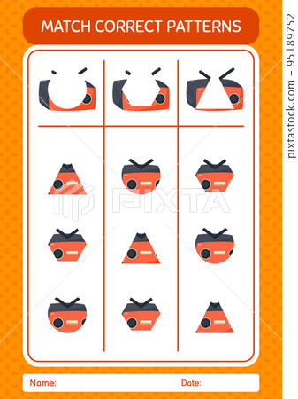 Match pattern game with rainbow. worksheet for preschool kids, kids activity sheet 95189752