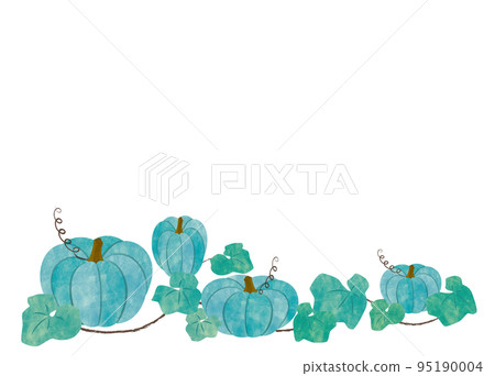 Teal Pumpkin Halloween blue-green watercolor illustration pumpkin background material Teal Pumpkin Halloween blue-green watercolor illustration pumpkin background material 95190004