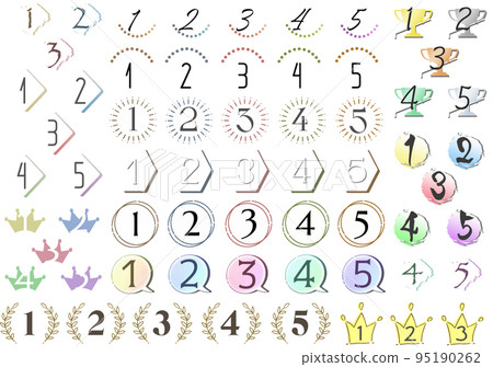 Colorful ranking number number icon set Colorful ranking number number icon set 95190262