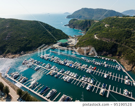 Top view of the yacht club Top view of the yacht club 95190528