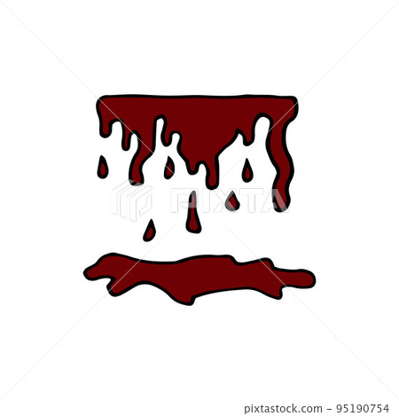 Doodle dripping liquid. Halloween scary blood stains Doodle dripping liquid. Halloween scary blood stains 95190754