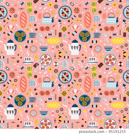 Swedish Fika Coffee Break Hand Drawn Set 95191255