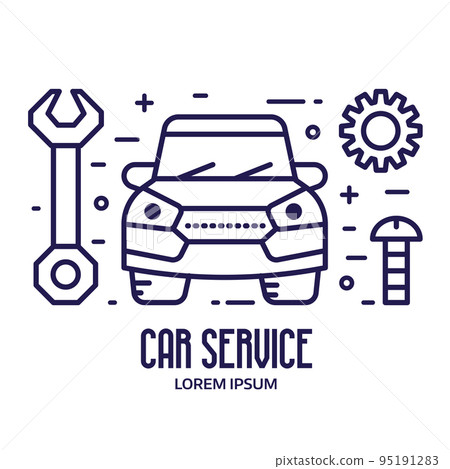 Car Repair and Diagnostics Service Line Icon 95191283
