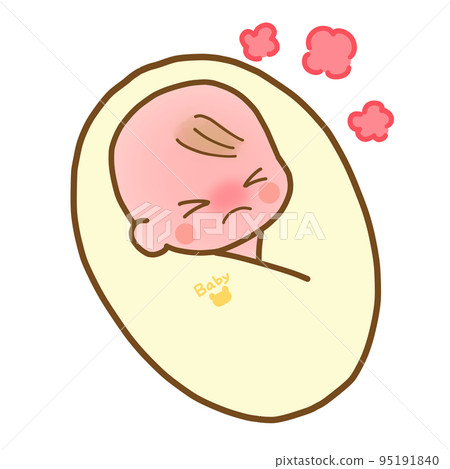 用襁褓包裹著發燒的嬰兒 用襁褓包裹著發燒的嬰兒 95191840