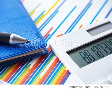 Graph, business image of notebook Graph, business image of notebook 95192982