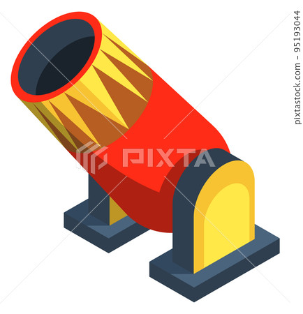 Circus cannon cartoon icon. Festive old gun Circus cannon cartoon icon. Festive old gun 95193044