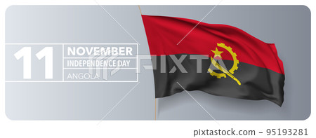 Angola happy independence day greeting card, banner vector illustration 95193281