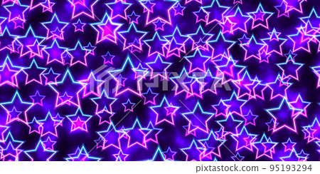 Purple and blue neon stars seamless pattern Purple and blue neon stars seamless pattern 95193294