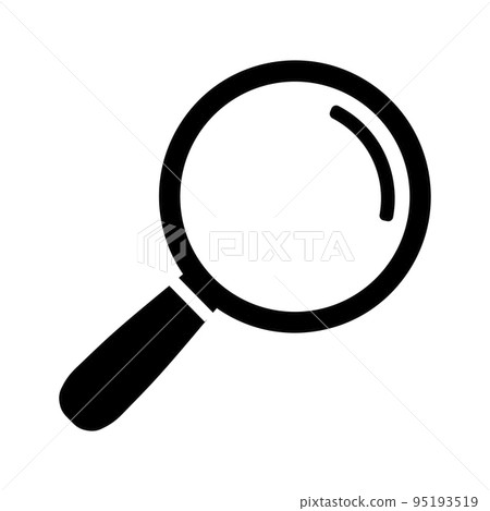 Magnifying glass icon with reflection. Magnifier Magnifying glass icon with reflection. Magnifier 95193519