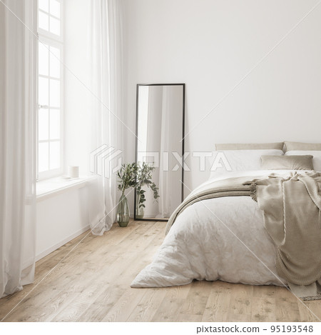 modern bedroom interior in earth tones, 3d rendering modern bedroom interior in earth tones, 3d rendering 95193548