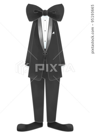 水彩風格插圖燕尾服套裝 95193665