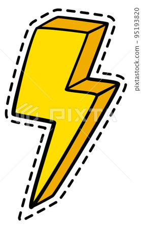 Flash sticker. Retro pop art lightning patch Flash sticker. Retro pop art lightning patch 95193820