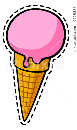 Ice cream sticker. Retro comic summer patch 95193824