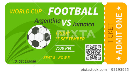 Football ticket. Sport event pass. Soccer flyer 95193925