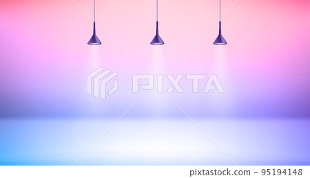 illuminated vivid stage with projectors. 3d vector illustration illuminated vivid stage with projectors. 3d vector illustration 95194148
