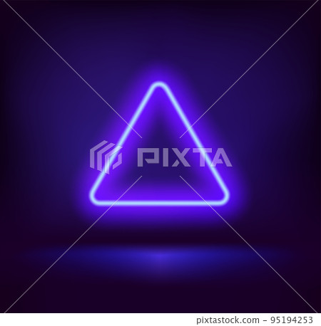Dark interior with violet neon triangle shape. Vector illustration Dark interior with violet neon triangle shape. Vector illustration 95194253