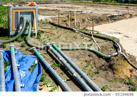 Large mobile electric water pump for dewatering the deep pit of the building foundation 95194696