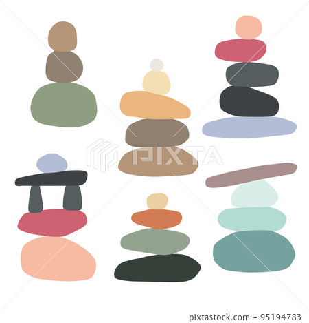 Balance stones for spa. Zen concept of concentration. Simple illustration Balance stones for spa. Zen concept of concentration. Simple illustration 95194783