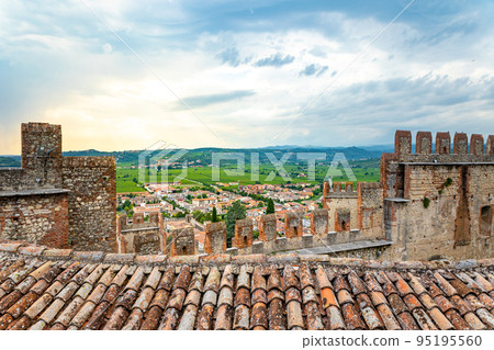 Town of Soave and its medieval castle Castello di Soave. Town of Soave and its medieval castle Castello di Soave. 95195560