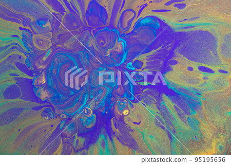 Abstract background from flowing colored liquid paints Abstract background from flowing colored liquid paints 95195656