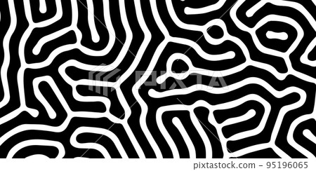 Black abstract organic Turing patern Black abstract organic Turing patern 95196065
