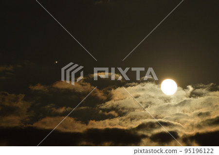 北斗市白州町,9 月 16 日晚上接近月球的木星從雲層中探出頭來 北斗市白州町,9 月 16 日晚上接近月球的木星從雲層中探出頭來 95196122