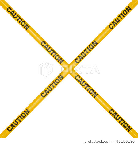 Vector Black and Yellow Warning, Danger Stop Tape Isolated on White Square Background. Crossed Danger, Caution Tape Sign, Fencing, Warning, Prohibition Design Template Vector Black and Yellow Warning, Danger Stop Tape Isolated on White Square Background. Crossed Danger, Caution Tape Sign, Fencing, Warning, Prohibition Design Template 95196186