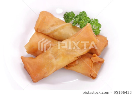 春捲油炸食品明亮的背景 95196433