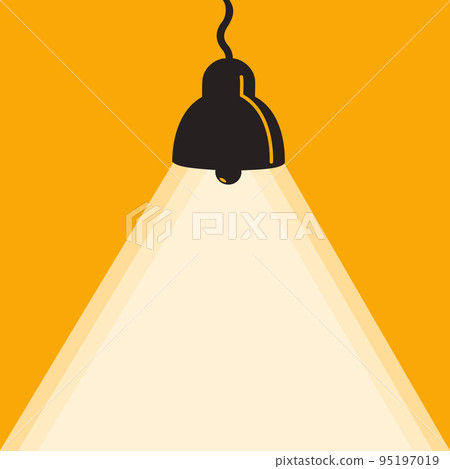 Lamp illumination vector advertising poster illustration with copy space for text, flat style template for banner, background or wallpaper Lamp illumination vector advertising poster illustration with copy space for text, flat style template for banner, background or wallpaper 95197019