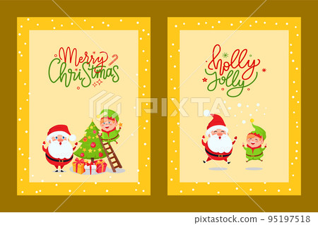 Cards with Holiday Spirit and Cartoon Character 95197518