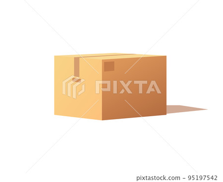 Empty Closed Box Mockup, Post Container for Goods 95197542