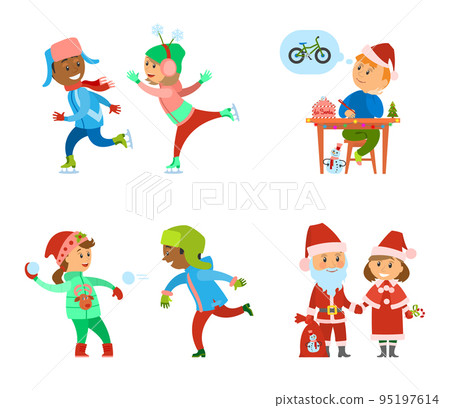 Children Having Fun on Christmas Holidays Days 95197614