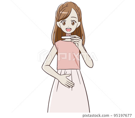 一個看到懷孕測試很高興的女人 95197677