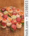 Party menu! Cute colorful temari sushi 95198053