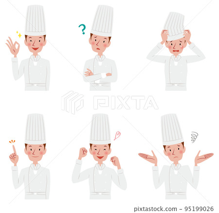 Set of male facial expressions and poses 95199026