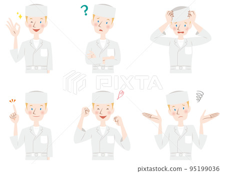 Set of male facial expressions and poses 95199036